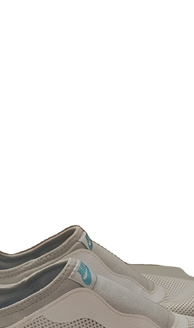 Nike slip-on trainers light grey mesh upper with branding on tongue and heel.