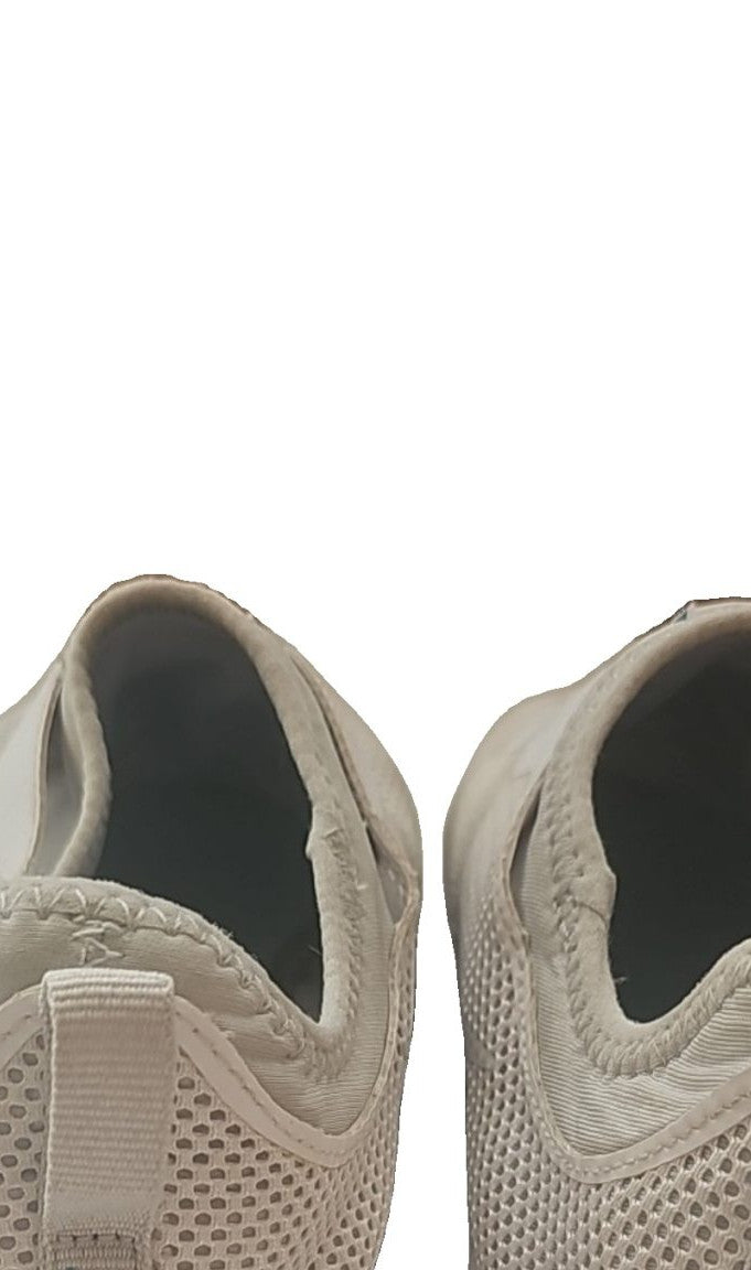 Nike slip-on trainers light grey mesh upper with branding on tongue and heel.